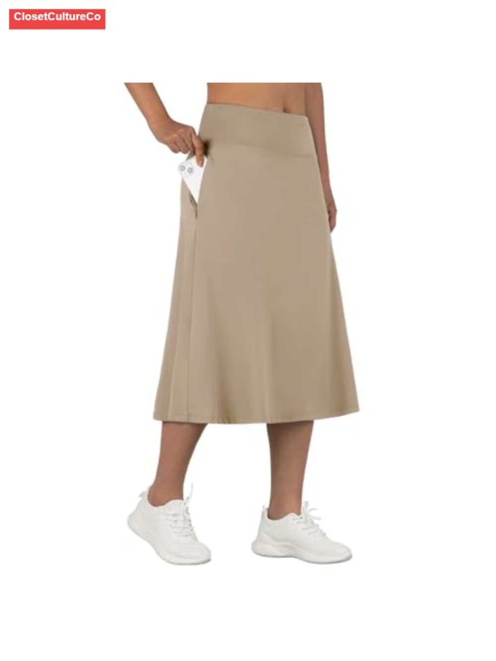 ANIVIVO Women's 28" Midi Skort Knee-Length Athletic Skirt with Pockets